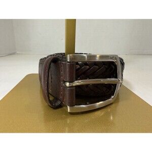 Dockers Warped Laced Brown Genuine Leather BMLI Belt 11DK0438 Men's Size 38/95